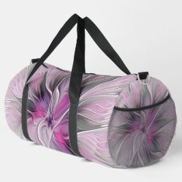 Blumenmuster Fraktal Moderne Abstrakte Blume Rosa  Duffle Bag