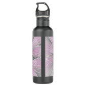 Blumenmuster Fraktal Moderne Abstrakte Blume Rosa Edelstahlflasche (Rückseite)