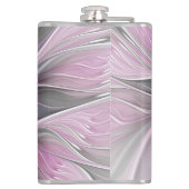 Blumenmuster Fraktal Moderne Abstrakte Blume Rosa Flachmann (Rückseite)