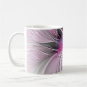 Blumenmuster Fraktal Moderne Abstrakte Blume Rosa Kaffeetasse (Links)