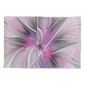Blumenmuster Fraktal Moderne Abstrakte Blume Rosa Kissenbezug (Rückseite)