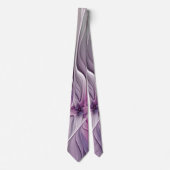 Blumenmuster Fraktal Moderne Abstrakte Blume Rosa  Krawatte (Vorderseite)