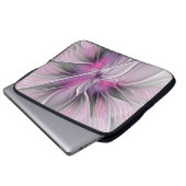 Blumenmuster Fraktal Moderne Abstrakte Blume Rosa Laptopschutzhülle (Vorne Knopf)