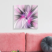 Blumenmuster Fraktal Moderne Abstrakte Blume Rosa  Leinwanddruck (Insitu (Wohnzimmer))