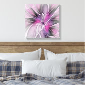 Blumenmuster Fraktal Moderne Abstrakte Blume Rosa  Leinwanddruck (Insitu (Schlafzimmer))