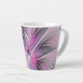 Blumenmuster Fraktal Moderne Abstrakte Blume Rosa Milchtasse (Rechte Ecke)