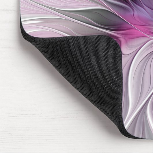 Blumenmuster Fraktal Moderne Abstrakte Blume Rosa  Mousepad (Ecke)
