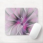 Blumenmuster Fraktal Moderne Abstrakte Blume Rosa  Mousepad (Mit Mouse)