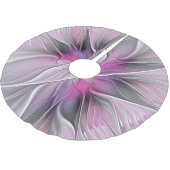 Blumenmuster Fraktal Moderne Abstrakte Blume Rosa  Polyester Weihnachtsbaumdecke (Schrägansicht)
