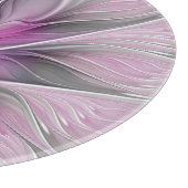 Blumenmuster Fraktal Moderne Abstrakte Blume Rosa Schneidebrett (Ecke)