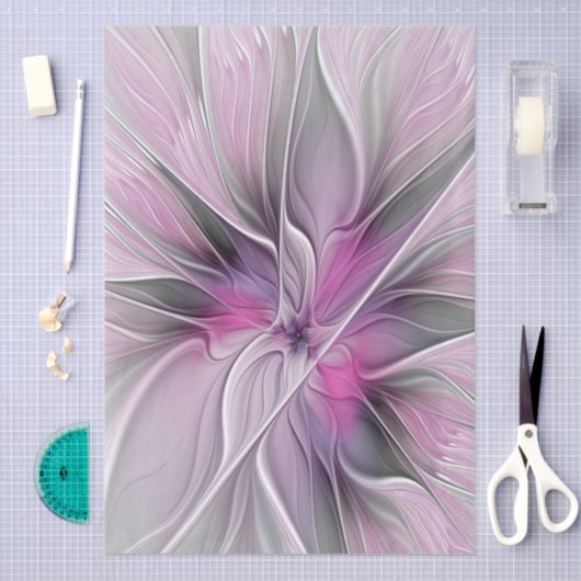 Blumenmuster Fraktal Moderne Abstrakte Blume Rosa Seidenpapier (Handwerk)