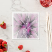 Blumenmuster Fraktal Moderne Abstrakte Blume Rosa Serviette (Beispiel)