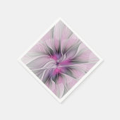 Blumenmuster Fraktal Moderne Abstrakte Blume Rosa Serviette (Ecke)