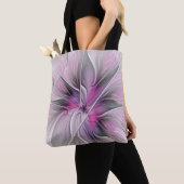 Blumenmuster Fraktal Moderne Abstrakte Blume Rosa  Tasche (Von Nahem)