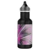 Blumenmuster Fraktal Moderne Abstrakte Blume Rosa Trinkflasche (Rechts)