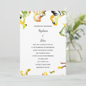 Blumenmuster Frühjahr Sommer Herbst Boho Hochzeit Einladung (Stehend Vorderseite)