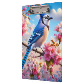 Blumenmuster/Frühling Blau Jay Art Klemmbrett (Links)