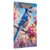 Blumenmuster/Frühling Blau Jay Art Klemmbrett (Rechts)