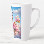 Blumenmuster/Frühling Blau Jay Art Milchtasse (Rechts)