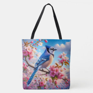 Blumenmuster/Frühling Blau Jay Art Tasche