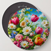 Blumenmuster/Frühlingsbilder Button (Vorne & Hinten)