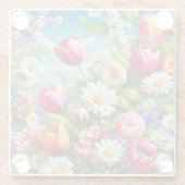 Blumenmuster/Frühlingsbilder Glasuntersetzer (Rückseite)