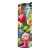 Blumenmuster/Frühlingsbilder Thermosbecher (Nach links gedreht)