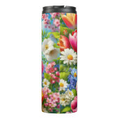 Blumenmuster/Frühlingsbilder Thermosbecher (Rückseite)