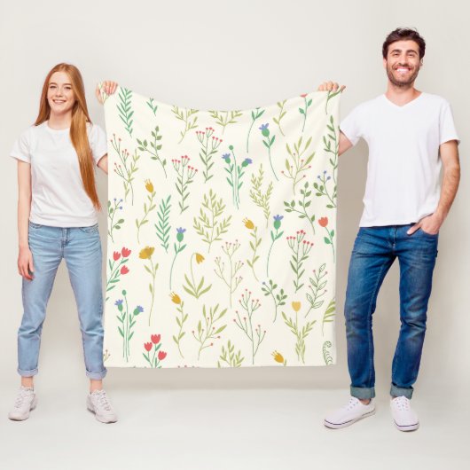 Blumenmuster Frühlingsblumen Fleecedecke (Beispiel)