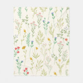 Blumenmuster Frühlingsblumen Fleecedecke (Vorderseite)