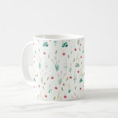 Blumenmuster Frühlingsflorales Klassiker Kaffeetasse (Vorderseite Links)