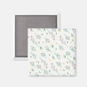 Blumenmuster Frühlingsflorales Quadrat Magnet (Vorderseite/Rückseite)