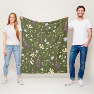 Blumenmuster Frühlingsfloristik Fleecedecke