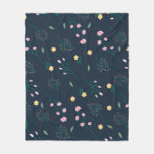 Blumenmuster Frühlingsfloristik Fleecedecke (Vorderseite)