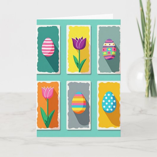 Blumenmuster-Frühlingskarte Karte (Vorderseite)