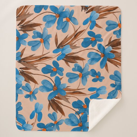 Blumenmuster für Aquarellbilder Sherpadecke (Vorderseite)