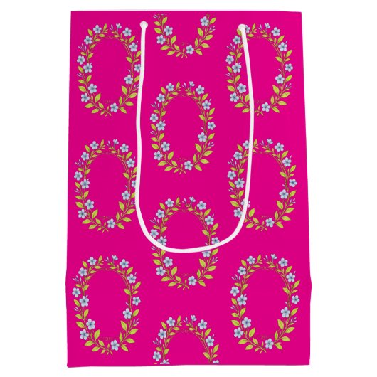 Blumenmuster für kleine Mädchen Mittlere Geschenktüte (Rückseite)