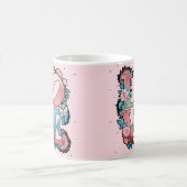 Blumenmuster für LIEBEN mit Schmetterlingen Kaffeetasse (Mittel)