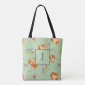 Blumenmuster für Monogram-Spitz Grün Tasche (Rückseite)