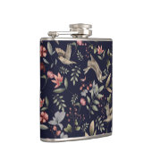 Blumenmuster für Navy-Woodland-Tiere Blätter Flachmann (Rechts)