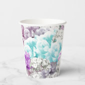 Blumenmuster für Personalisierte Babyduschen Pappbecher (Rückseite)