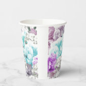 Blumenmuster für Personalisierte Babyduschen Pappbecher (Links)