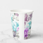 Blumenmuster für Personalisierte Babyduschen Pappbecher (Rechts)