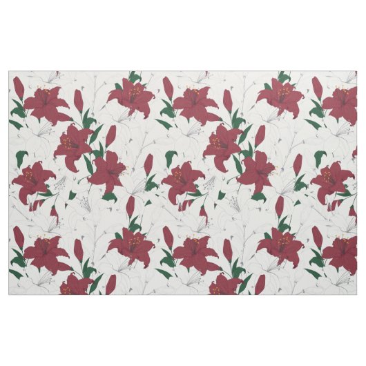 Blumenmuster für Red Holiday Stoff (Fat Quarter (45,7 x 55,9 cm))
