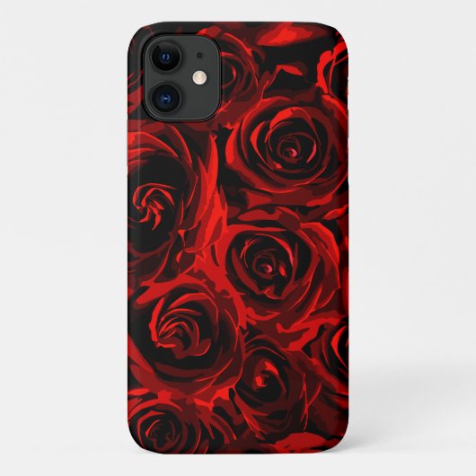 Blumenmuster für Rote Rosen Case-Mate iPhone Hülle (Rückseite)