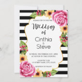 Blumenmuster für Wasserfarben Einladung zur Hochze (Vorderseite)