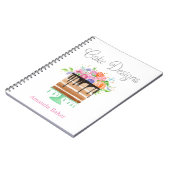 Blumenmuster für Wasserfarben Notizblock (Linke Seite)