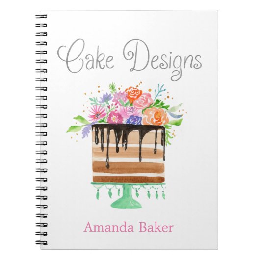 Blumenmuster für Wasserfarben Notizblock (Vorderseite)