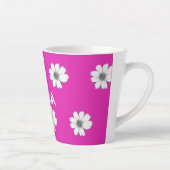 Blumenmuster Fuscia Pink individuelle Name Milchtasse (Rechts)