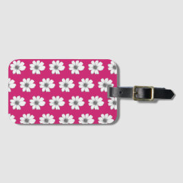 Blumenmuster Fuscia rosa Gepäckanhänger